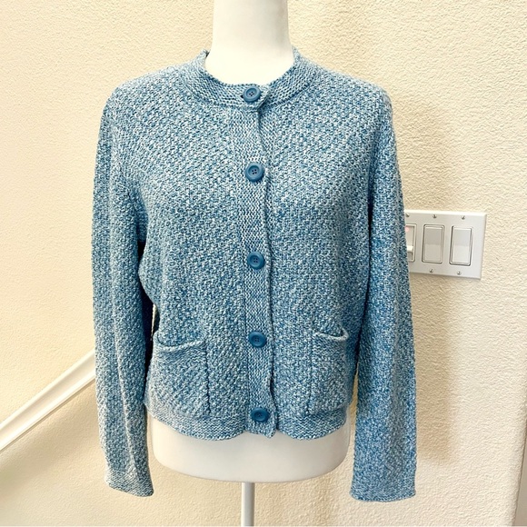 Uniqlo Knit Short Jacket (Long Sleeve) BLUE size Medium - Picture 6 of 14
